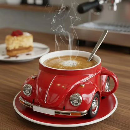 New Unique Mustang & Beetle Car-Shaped Coffee Mug - Stylish Vintage Cup Creative Automotive Design Drinkware Trendy Mug