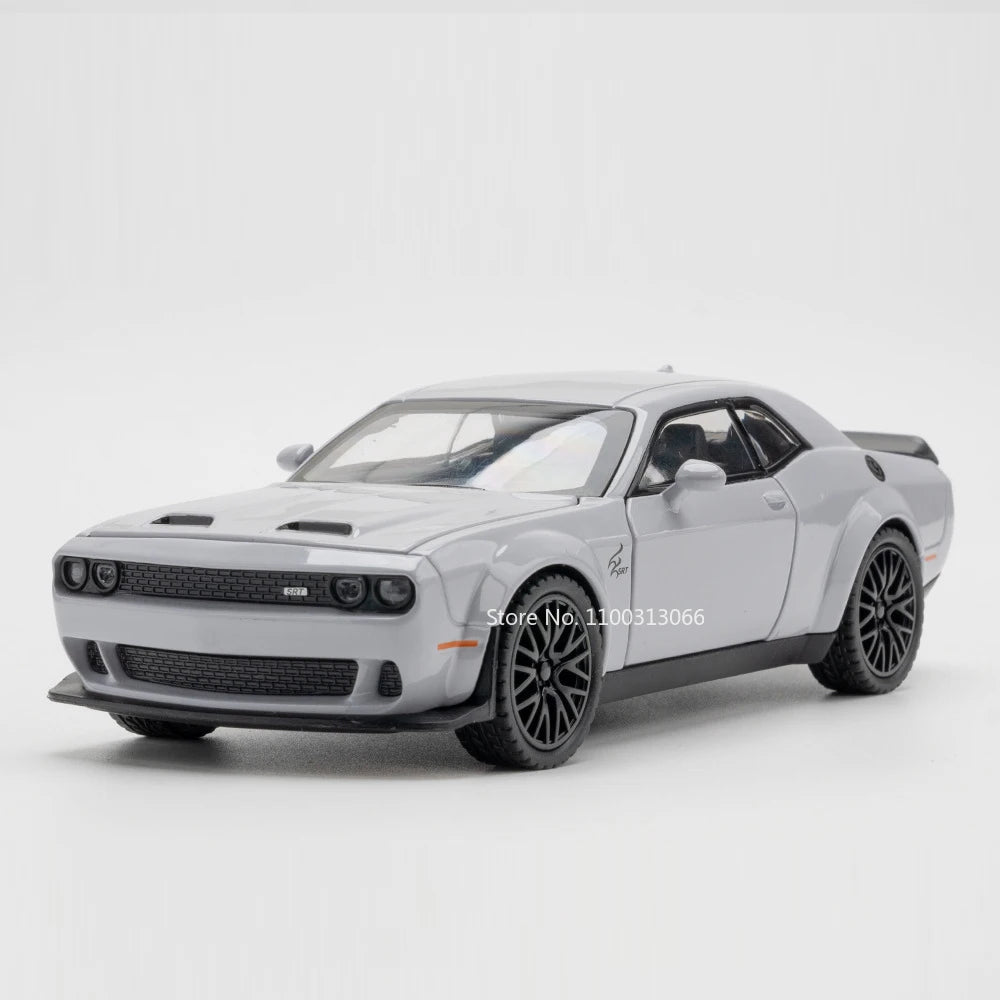 1:32 Scale Challenger SRT Demon HellCat Cars Toy Models Alloy Sports Car Light Sound Police Car Model Toy Kids Collection Gifts