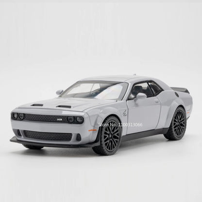 1:32 Scale Challenger SRT Demon HellCat Cars Toy Models Alloy Sports Car Light Sound Police Car Model Toy Kids Collection Gifts