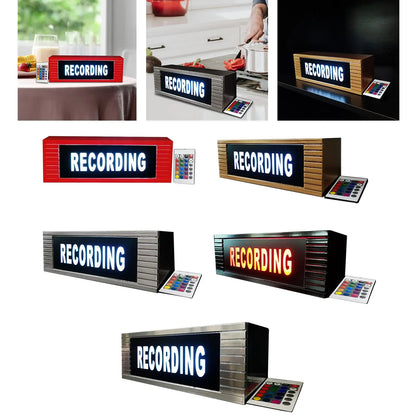Recording Sign with Remote LED Illuminated for Home Decoration Music Banner