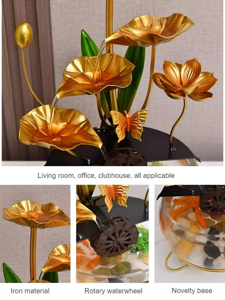 Flowing Water Ornaments Ornaments Circulating Water Glass Living Room Study Porch Decor Flowing Water Lucky Fish Tank Humidifier