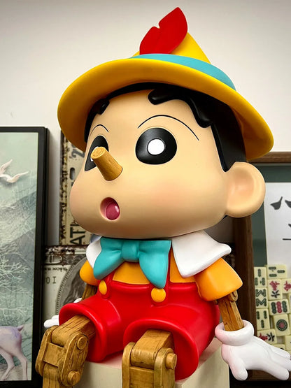 Crayon Shin-chan Cos Pinocchio Anime Figure Home Decoration 4-size Ornament Cute Dolls Birthday Gifts Kawaii Action Figure
