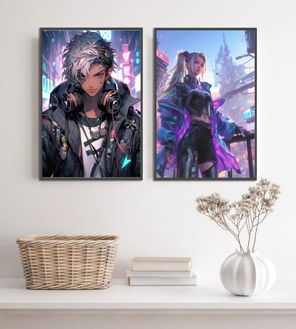 Cyberpunk Self-adhesive Poster Anime Movie Wallpaper Figures Wall Art Bedroom HD Decor Gift Home Decoration Painting Pictures