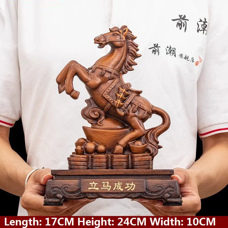 Gold Horse Home Decor Resin Crafts Porcelain Animal Figurines Wedding Decoration Lovers Gift L2544