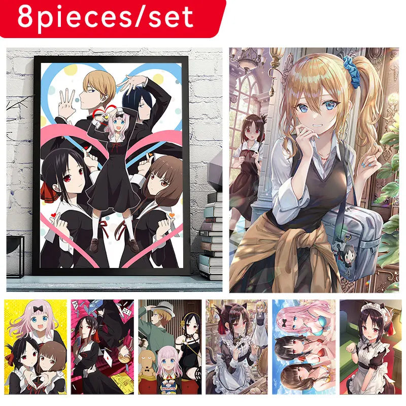 Hot Anime Posters Kaguya-Sama Love Is War Luxury Decorative Pictures For Living Room Prints Wall Painting Poster Wall Stickers