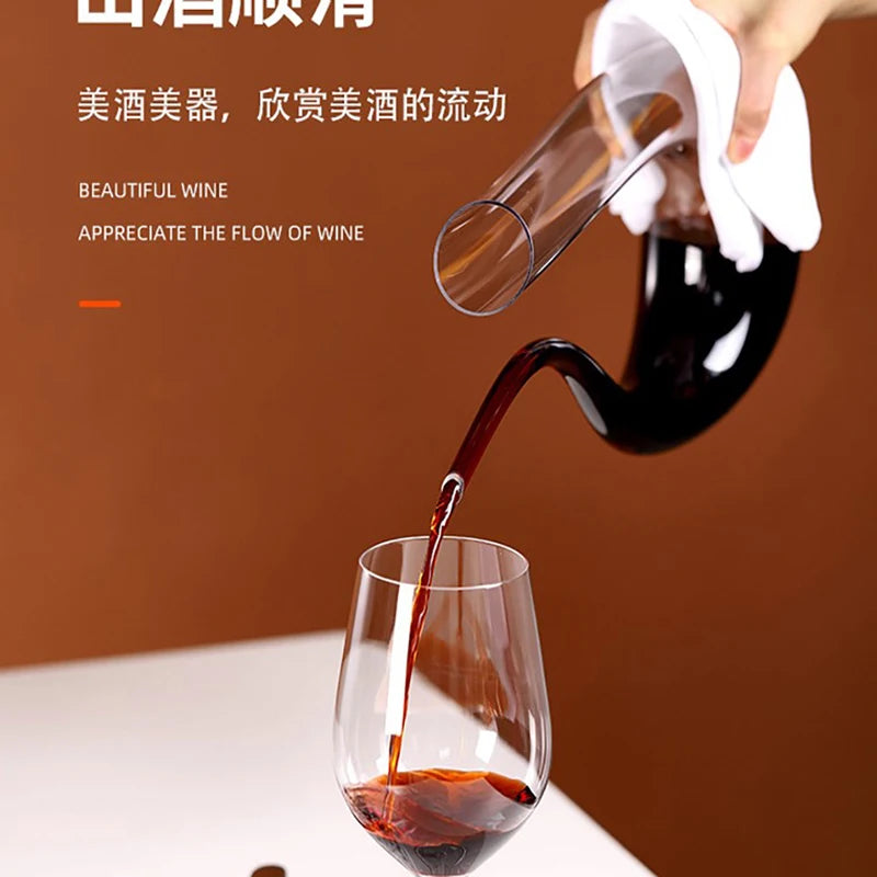 Crystal U-shaped Wine Decanter Gift Box Swan Decanter Creative Wine Separator High Quality Lead-free Crystal Glass Material