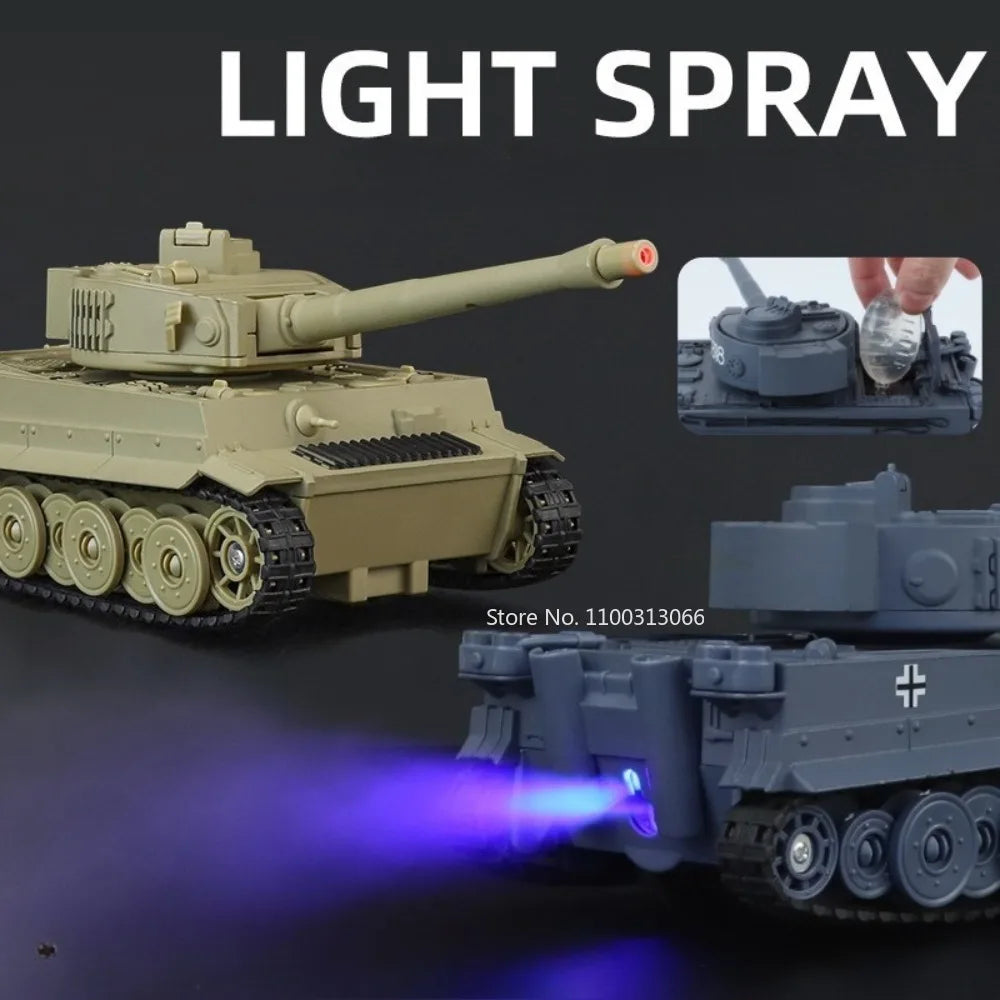 1:32 Alloy Tiger Tanks Toy Diecast Models Cars Spray Version Wheel Pull Back Light Sound Miniature T-90 Tank Kids Birthday Gifts