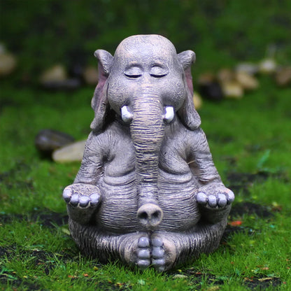 3Pc Yoga Elephant Statue Creative Craft Garden Microlandscape Elephant Decorations Tabletop Statue for Living Room Bedroom Decor