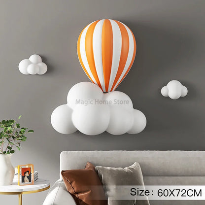 Nordic Hot Air Balloon 3D Wall Decor Living Room Sofa Background Art Wall Decor Modern Home Christmas Decorations Handicrafts