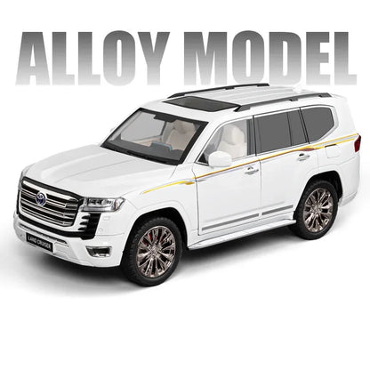 1:18 Alloy Diecast Land Cruiser LC300 Models Toys Cars 6 Doors Opened SUV with Light Music Pull Back Vehicles Toddler Kids Gifts
