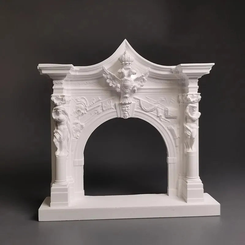 Baroque Fourth Door Relief Plaster Decorative Artworks Home Decoration Photo Props Office Desk Decoration Ornaments Craft Statue