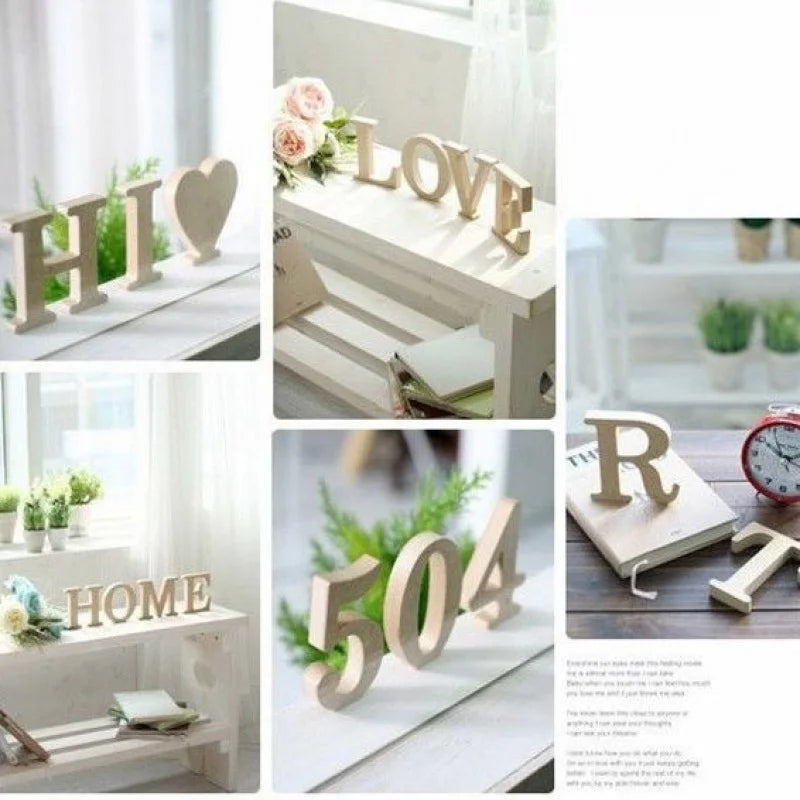 Wooden English Letters And Numbers Ornaments Wooden Crafts Diy Creative Decorative Home Decorations Personalised Name Design