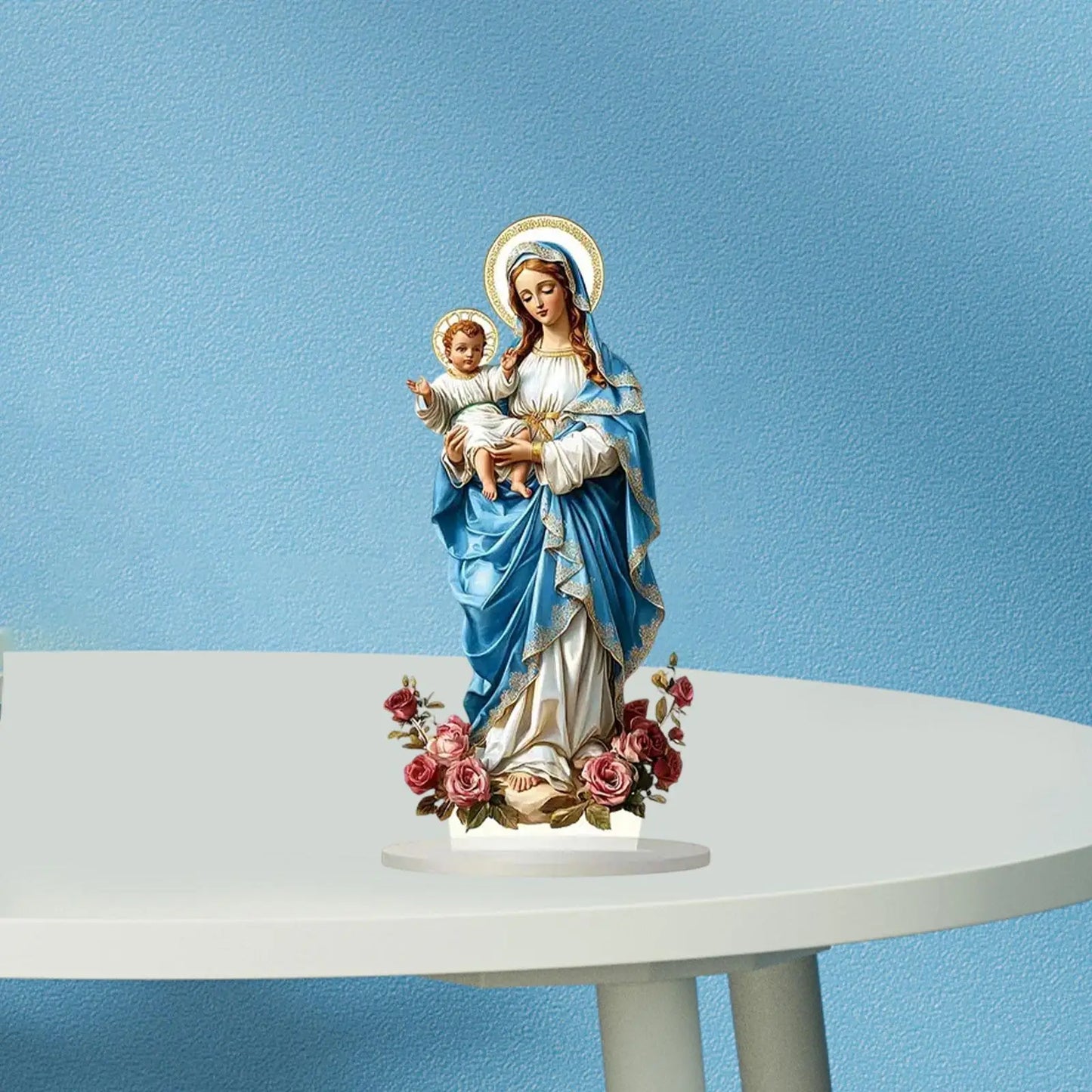 Blessed Mary Sign Religious Gift Sign 2D Christian Catholic Art Collection Art