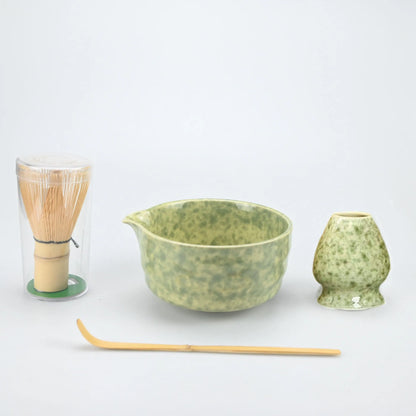 4PCS Ceramic matcha set with mouth bowl high-value tea ordering tool Japanese matcha bowl, the perfect gift for gifting