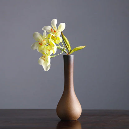 Chinesische Retro-Zen-Vase für Tischdekoration, Keramik-Blumeneinsatz, kleine Vase, Hydrokultur-Blumengerät, Tischdekoration