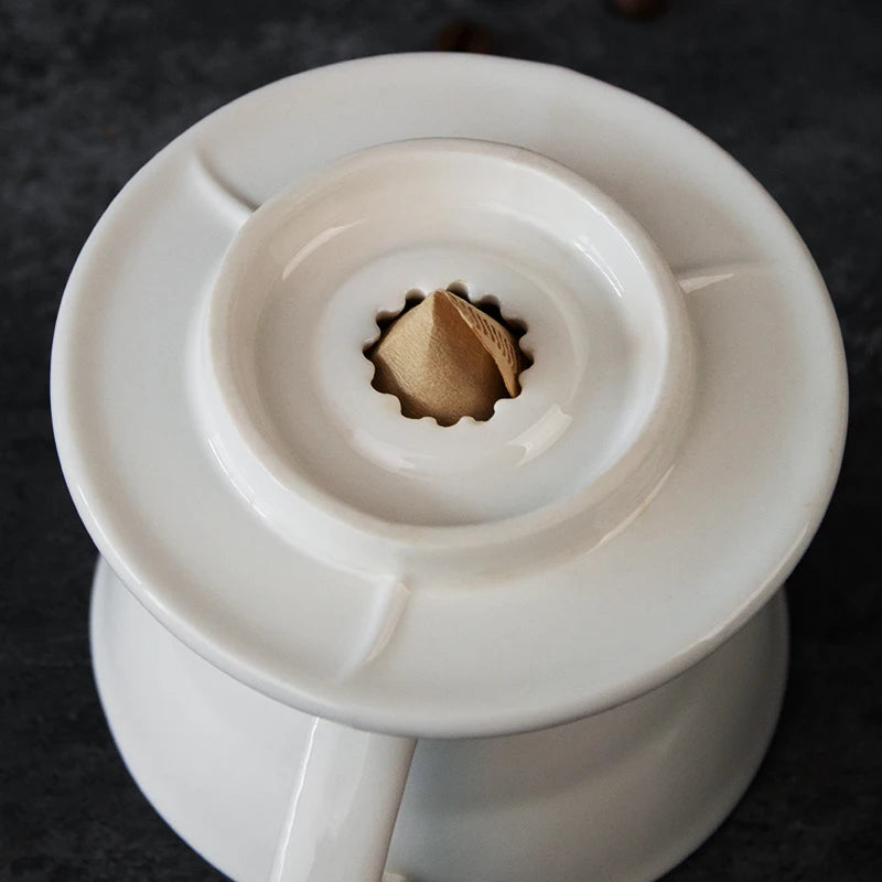 V.60 goutteur de café en céramique verser sur le cône en forme de V goutte à goutte filtre tasse cafetière blanc, 2 tasses, 4 tasses