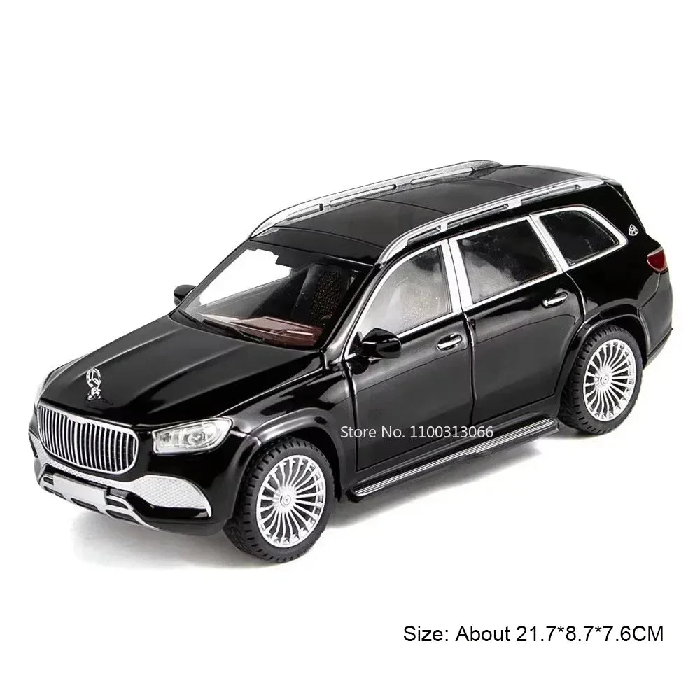 1:24 Scale Maybach S400L GLS600 Alloy Cars Models Toys Wheel Pull Back Vehicles Model Sound Light Toy Cars Boys Festival Gifts