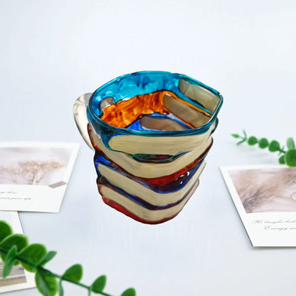 Painted Book Mug Novelty 3D Painted Books Painted Book Mug, Painted Book Cup, Mug, Coffee Cup