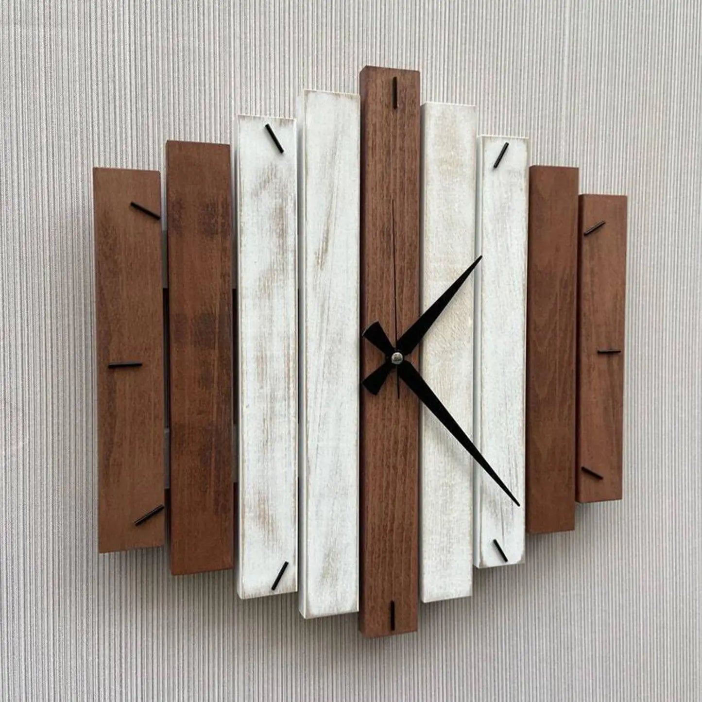 12inch Modern Wooden Wall Clock DIY Pointer Quartz Silent Hanging Steampunk for Office Hotel Home Living Room Decors