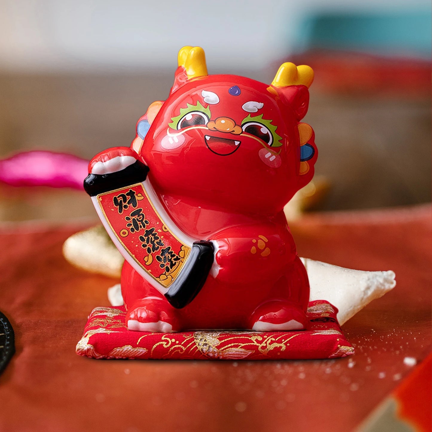 Chinese New Year 2024 Dragon Figurine Ceramic Money Boxes Fine Workmanship Spring Festival Decoration for Kitchen Storage