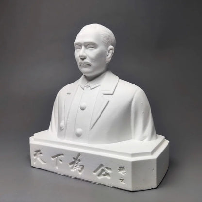 Dr. Sun Yat-Sen Model Great Man Plaster Figure Sculpture Art Ornaments Interior Art Living Room Figurines Desktop Decor Statue