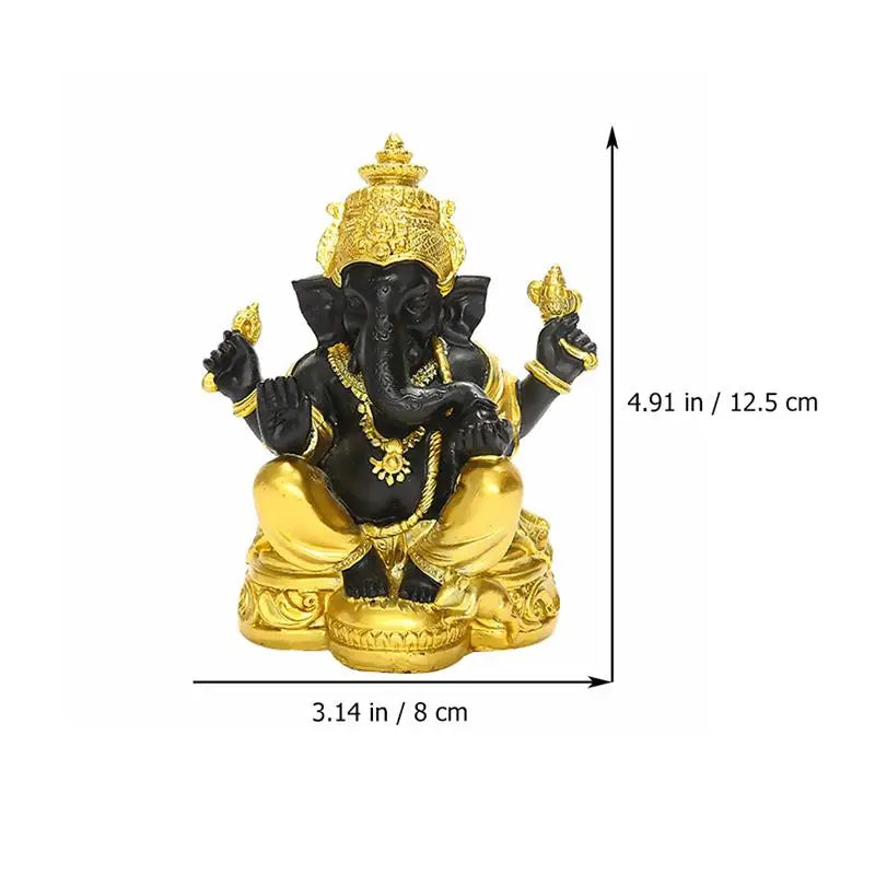 1pc Ganpati Elephant Statue Hindu Elephant God Statue Lord Ganesha Figurine Elephant God Sculpture Golden Ganesha Statue