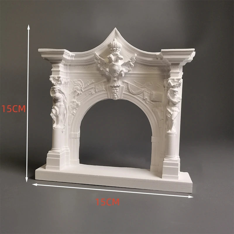Baroque Fourth Door Relief Plaster Decorative Artworks Home Decoration Photo Props Office Desk Decoration Ornaments Craft Statue