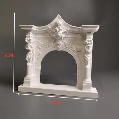 Baroque Fourth Door Relief Plaster Decorative Artworks Home Decoration Photo Props Office Desk Decoration Ornaments Craft Statue