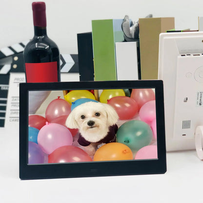 10" Digital Picture Frame Plug Remote Control 16/9 Screen Professional Multiple Used Easily Install Multiple Functions ,Black