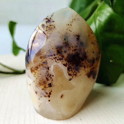 Natural Stone Moss Agate Ice Cream Flame Shaped Witchcraft Spiritual Meditation Energy Stone Home Feng Shui Crystal Ornaments