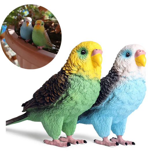 Simulation Parrot Miniature Landscape Ornament Parakeet Model Lawn Figurine Artificial Bird Home Decorative Figures Bird Decor