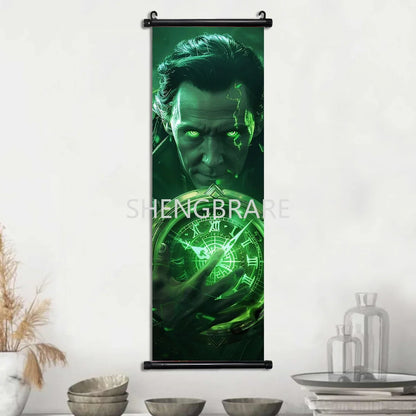 Marvel The Avengers Movie Loki Hanging Scroll Poster Artwork Home Decoration Decor Avengers Wallpaper Canvas Painting Print Gift