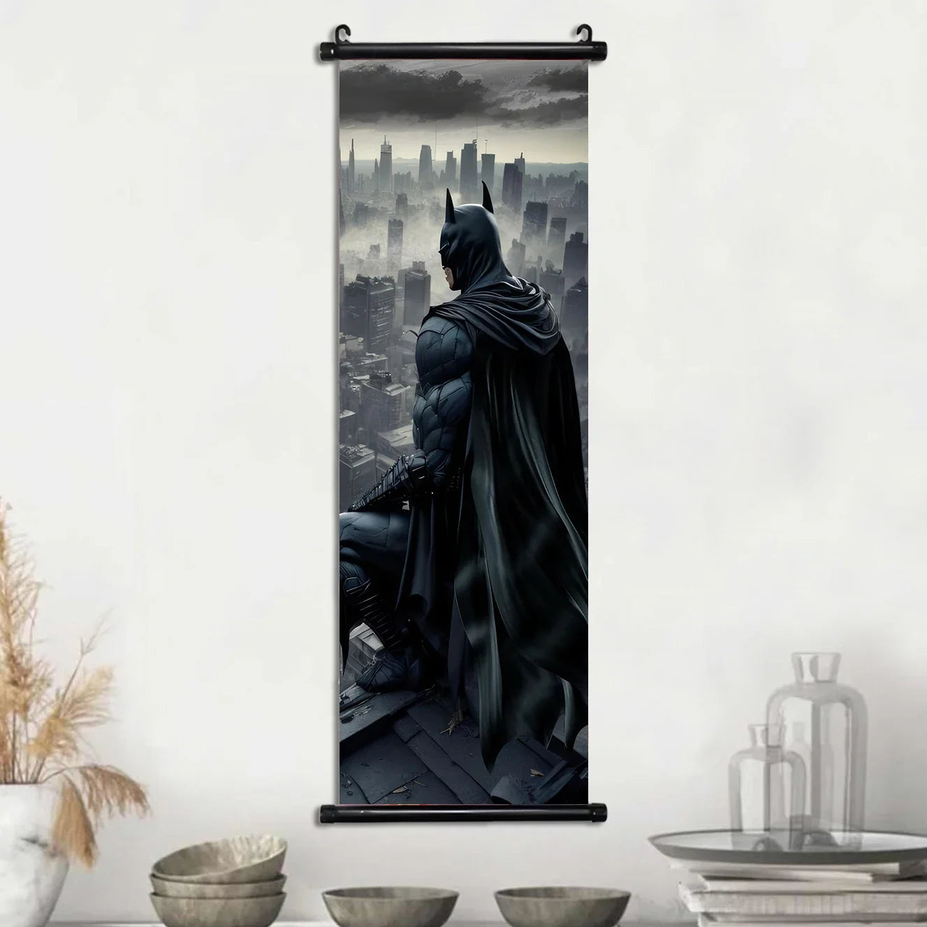 DC Batman Hanging Scroll Poster Movie Wallpaper Wall Artwork Canvas Painting Home Decoration Art Print Bedroom Decor Gift