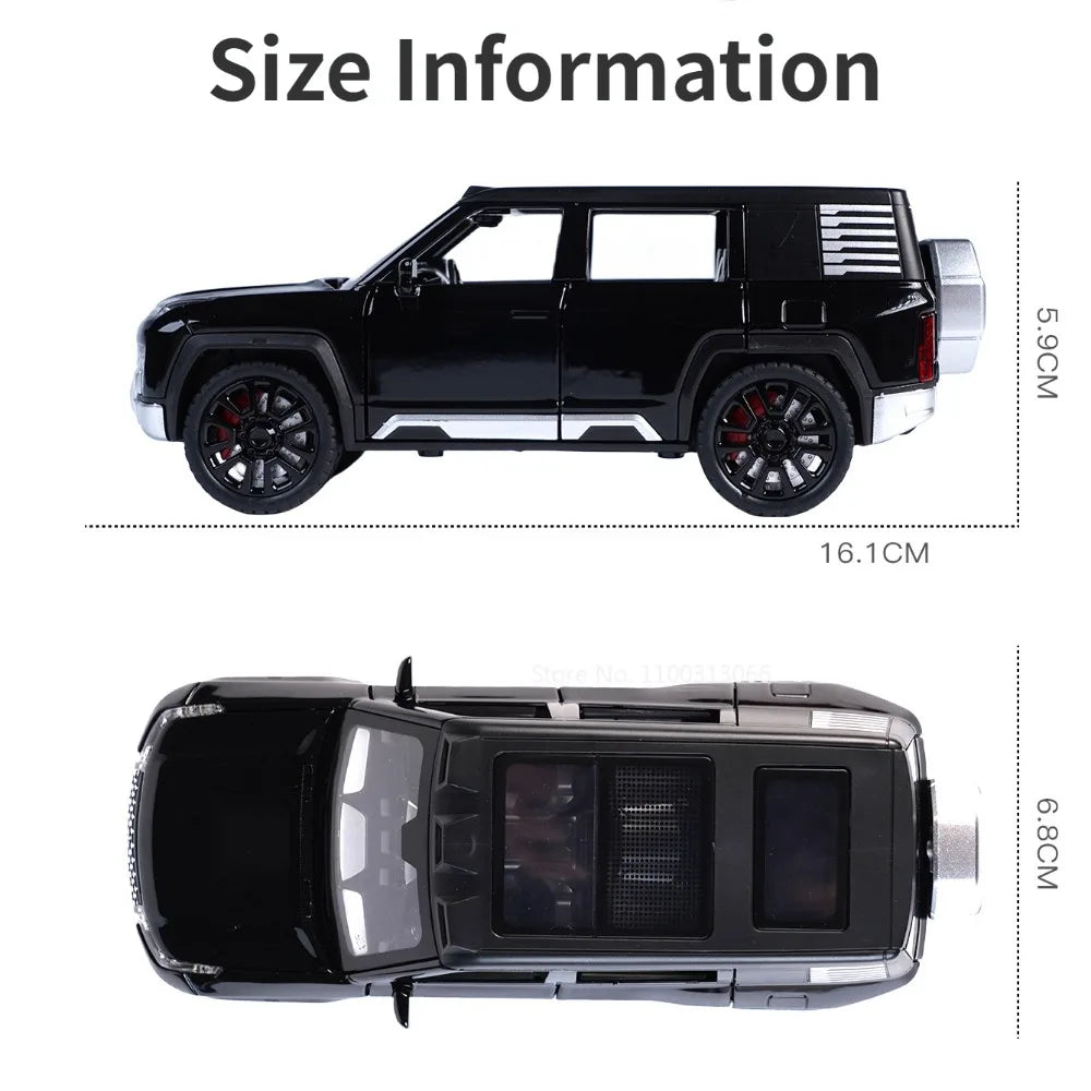 1/32 Alloy Model Cars BYD Look Up Off-road Vehicles Diecasts Model Toy 6 Doors Can Be Opened with Light Sound SUV for Boy Gifts