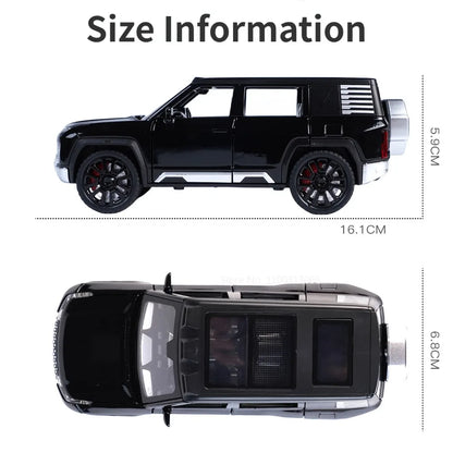 1/32 Alloy Model Cars BYD Look Up Off-road Vehicles Diecasts Model Toy 6 Doors Can Be Opened with Light Sound SUV for Boy Gifts