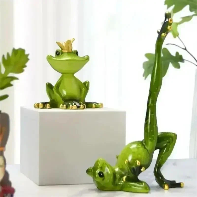 Yoga Frog Figurines Prince Frogs Couple frogs Sport Leggy frogs Desktop Ornaments Resin Art Crafts for Home Decoration