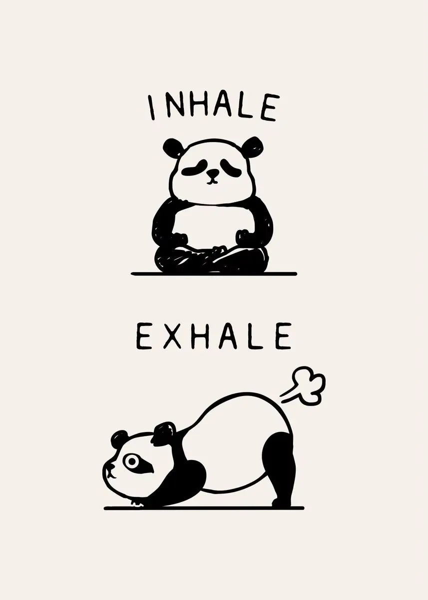 Inhale Exhale Poster Llama Sloth Husky Bulldog Dachshund Canvas Printing For Home Living Room Wall Decoration Frameless Painting