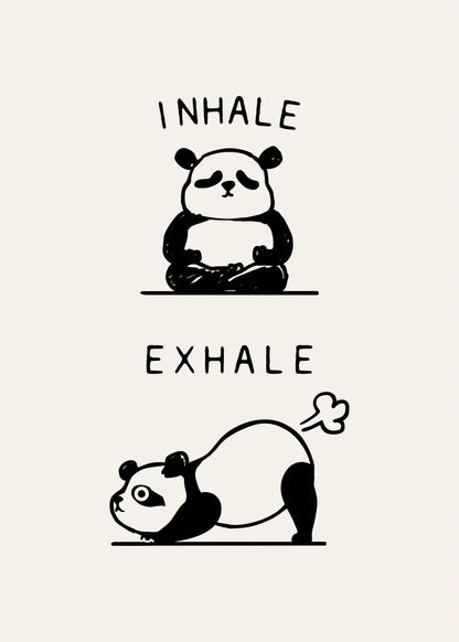 Inhale Exhale Poster Llama Sloth Husky Bulldog Dachshund Canvas Printing For Home Living Room Wall Decoration Frameless Painting