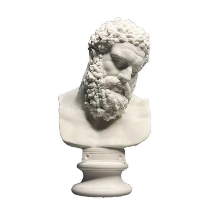 Hercules Head Retro Roman Art Plaster Sculpture Luxury Home Decor Ornaments Gifts Tabletop Art Crafts Modern Simple Decor