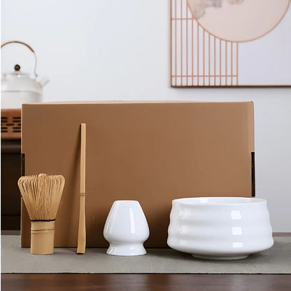 4pcs/set Japanese Style Matcha Tea Set With Tool Rack, Including Bowl, Whisk, Spoon, Great Gift For Ceremony, Traditional Decora