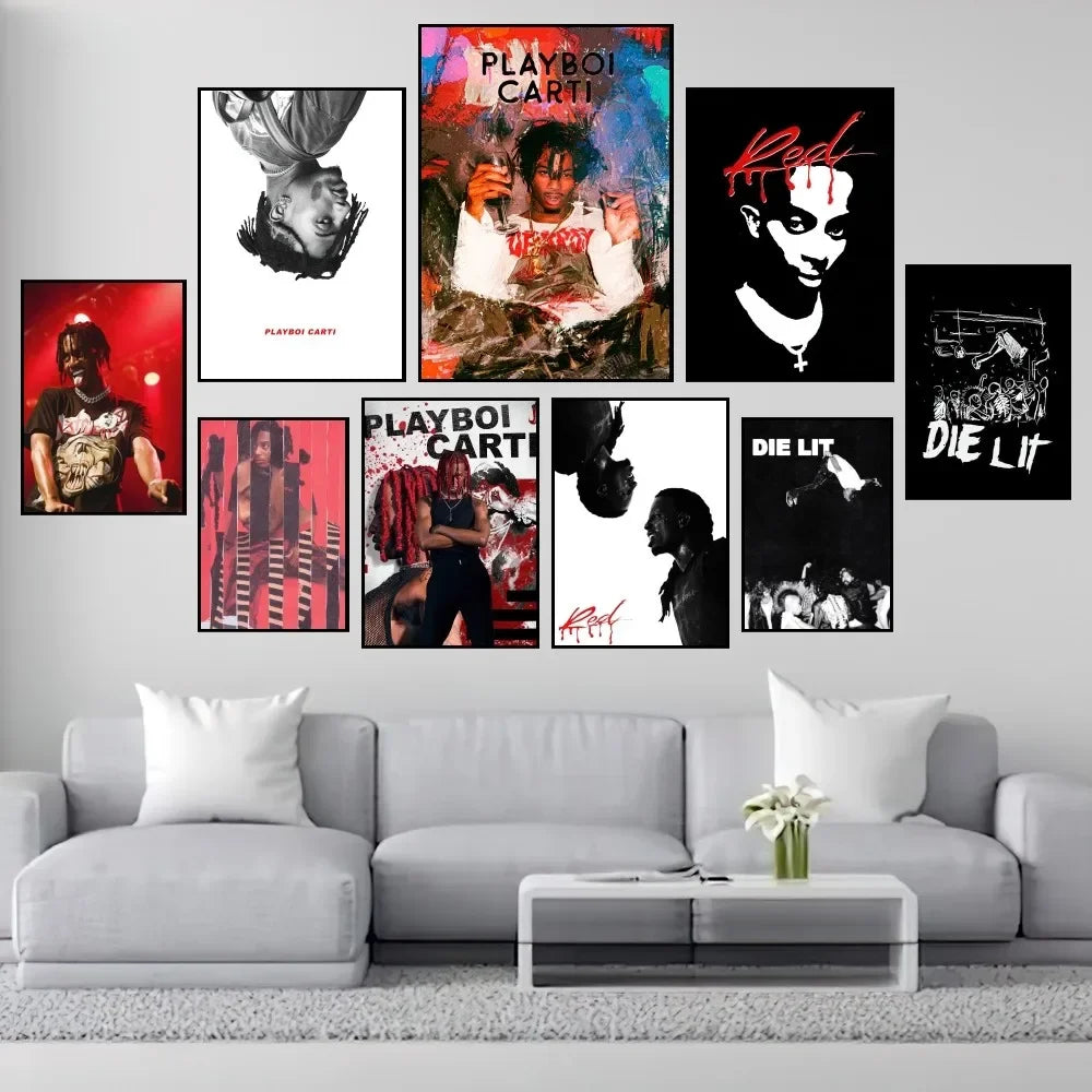 Rapper Playboi Carti Poster Prints Wall Painting Bedroom Living Room Decoration Office Small