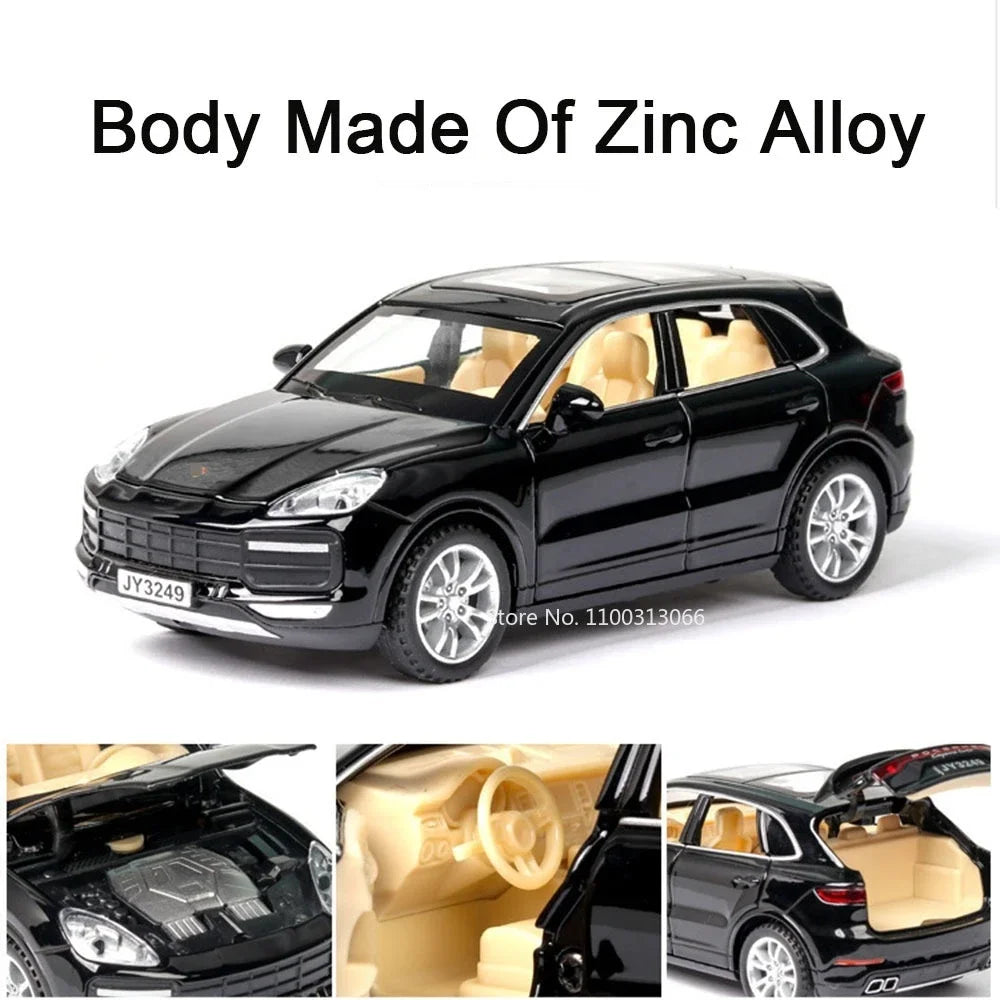 1:32 Scale Cayenne Taycan Toys Model Car Alloy Diecasts Off-road Vehicle Model with Light Sound SUV Car for Child Birthday Gifts