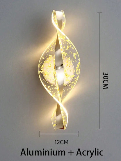 1pc/2pc modern gold/black LED acrylic wall sconce for lustre living room back wall, bedroom bedside home decor lighting.