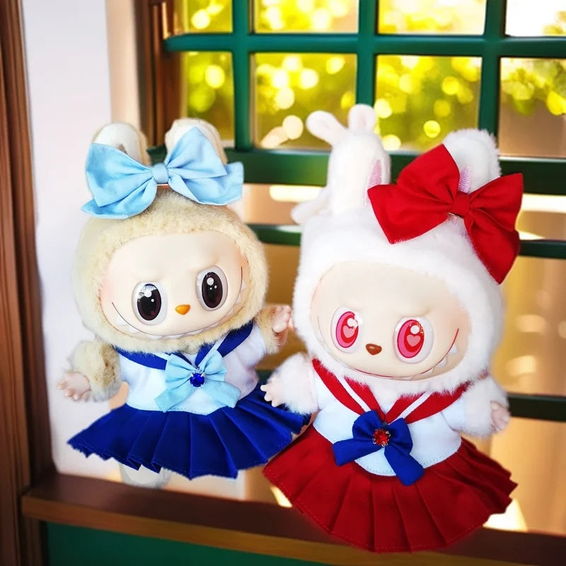 17cm Labubu Clothes V1 Labubu Cute Sailor Uniform Vinyl Doll Labubu Blind Box Beautiful Sailor Moon Clothes Girl Birthday Gifts