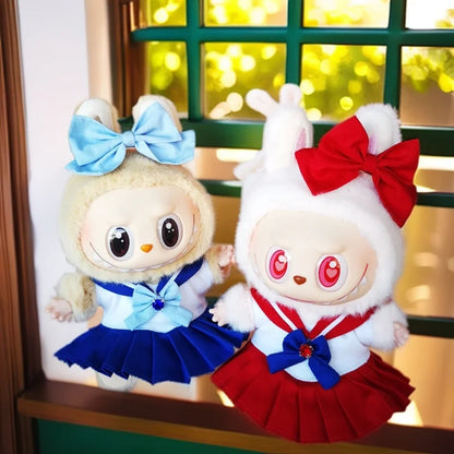 17cm Labubu Clothes V1 Labubu Cute Sailor Uniform Vinyl Doll Labubu Blind Box Beautiful Sailor Moon Clothes Girl Birthday Gifts