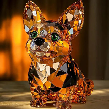 1 pc Handmade Dog Figurine Resin Puppy Ornament Collectible Art Animal Sculpture Ornament Dog Sculpture Home Bar Decor