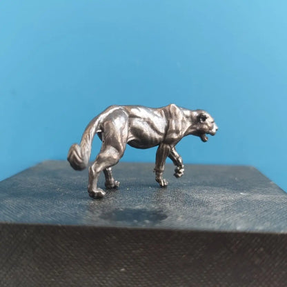 Mini Brass Leopard Ornaments Study Desk Bookcase Decorations Small Animal Sculpture African Money Cheetah Car Interior Decor