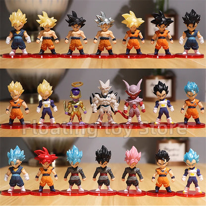 Dragon Ball Z Super Saiyan Son Goku Son Gohan Vegeta Broly Piccolo Majin Buu Action Figure Set Anime Figurines Model Gifts Toys
