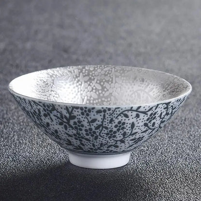 Creative 999 Sterling Silver Master Cup Ceramic Teacups Office Small Tea Bowl Household Handmade Chinese Kung Fu Drinkware