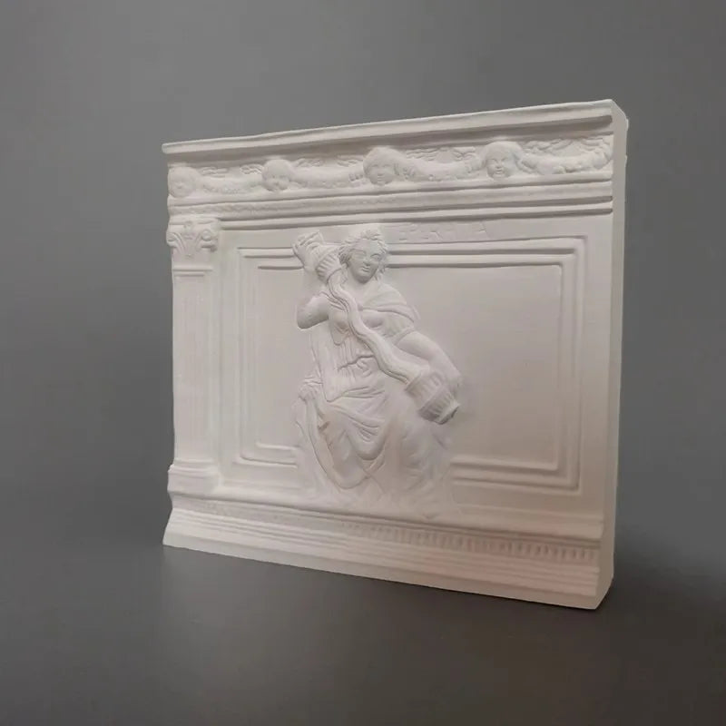 Temperance Mythological Plaster Relief Art Renaissance Style Sculpture Nordic Minimalist Desktop Art for Home Allegorical Decor